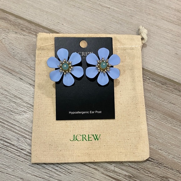 J. Crew Jewelry - J.Crew Light Blue Floral Earrings